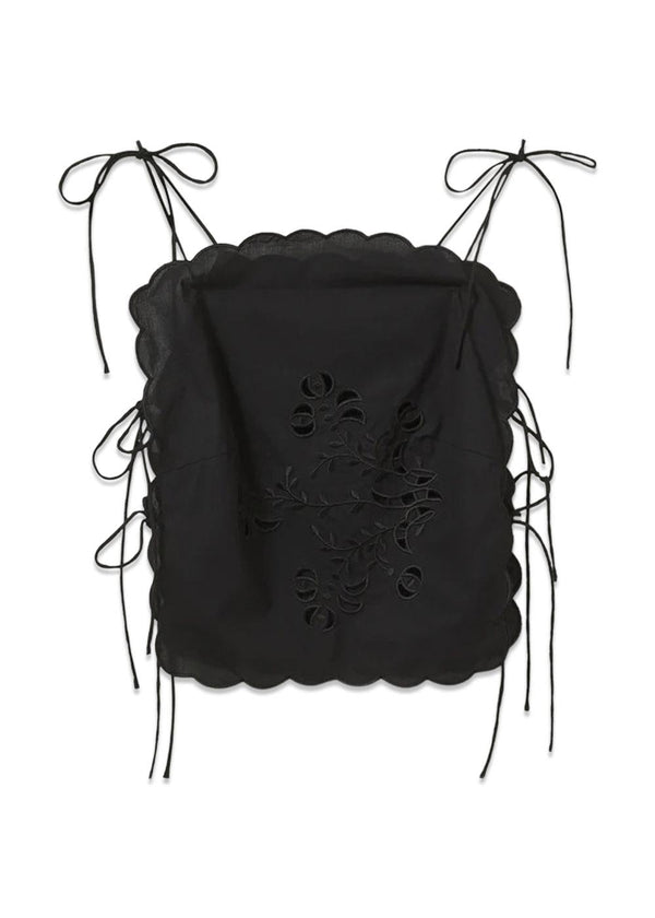 Kirsten Tie Top - Black-Top-The Garment-Butler Loftet