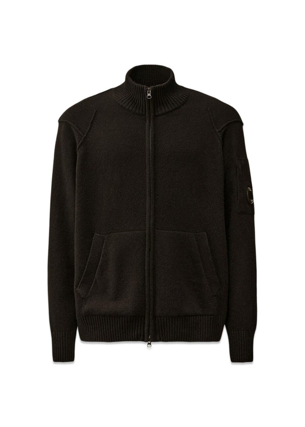 Knitwear Full Zip - Black-Knitwear-C.P. Company-Butler Loftet