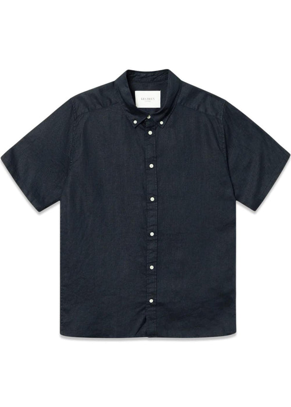 Kris Linen SS Shirt - Dark Navy