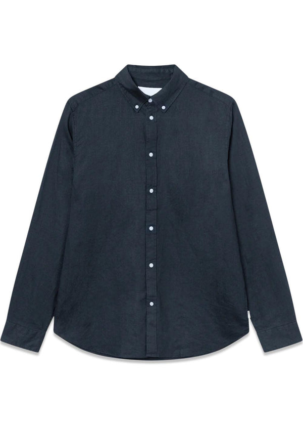 Kristian Linen B.D. Shirt - Dark Navy