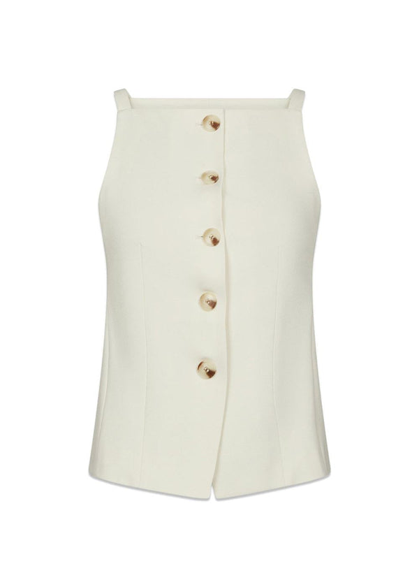 Kylie Structure waistcoat - Off White-Top-Neo Noir-Butler Loftet
