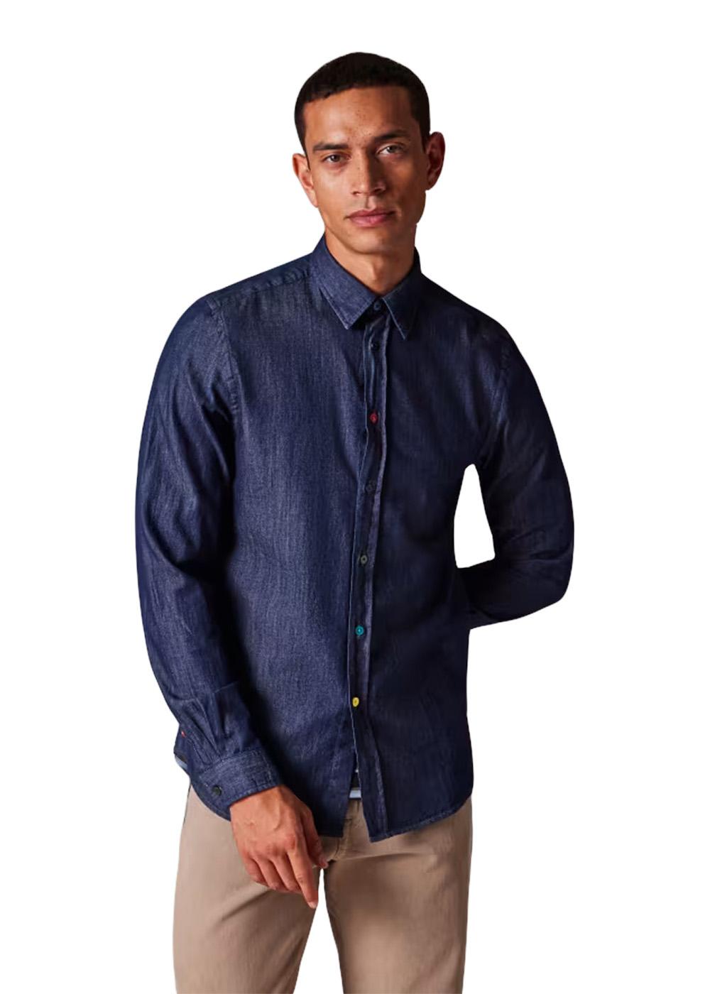 LS Tailored Fit Shirt - Rinse Denim-Shirts-Paul Smith - PS-Butler Loftet