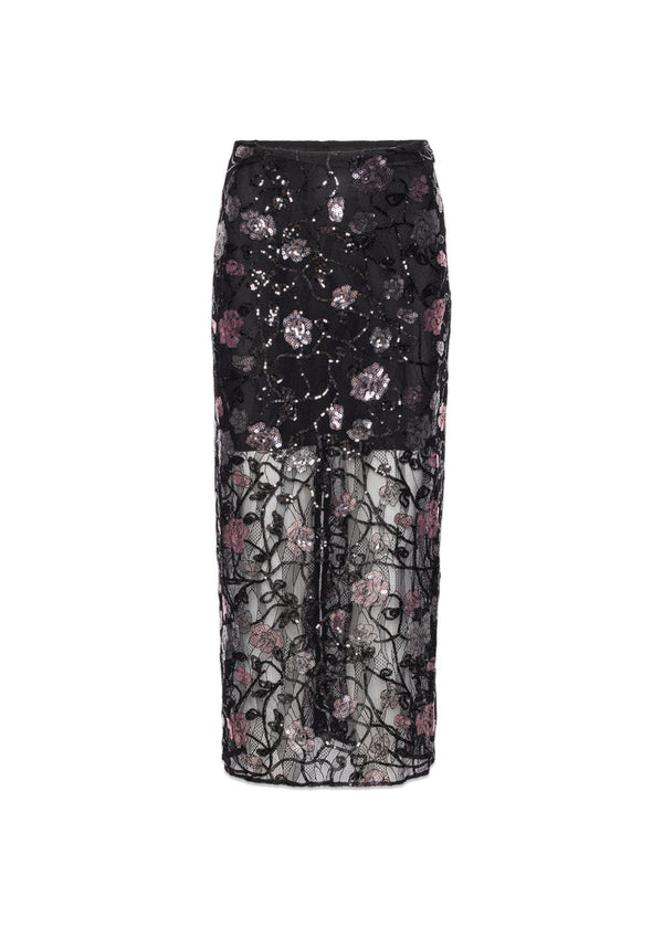 Lace Midi Skirt - Black-Skirts-Rotate-Butler Loftet