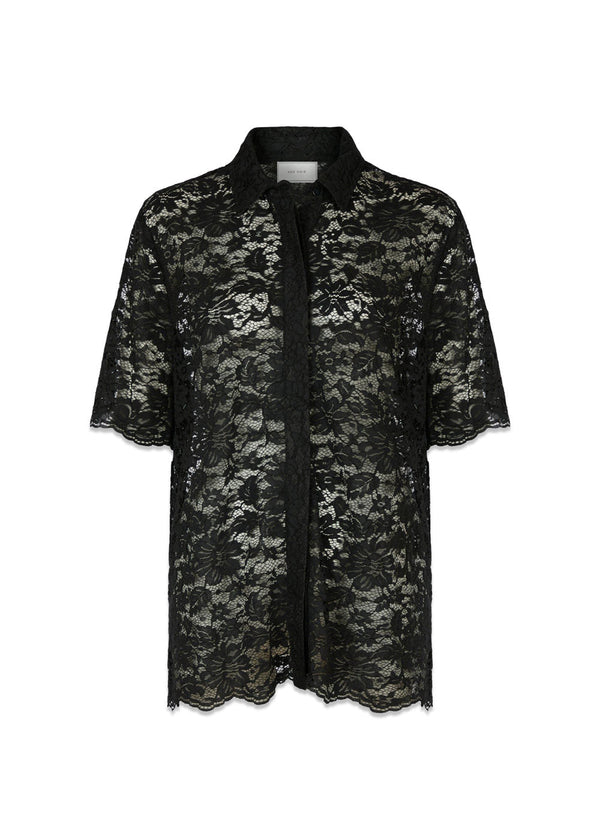 Lamari Lace Shirt - Black-Blouses-Neo Noir-Butler Loftet