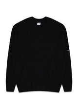 Lambswool Knitwear Crew Neck - Black-Knitwear-C.P. Company-Butler Loftet
