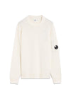 Lambswool Knitwear Crew Neck - Off White Melange-Knitwear-C.P. Company-Butler Loftet