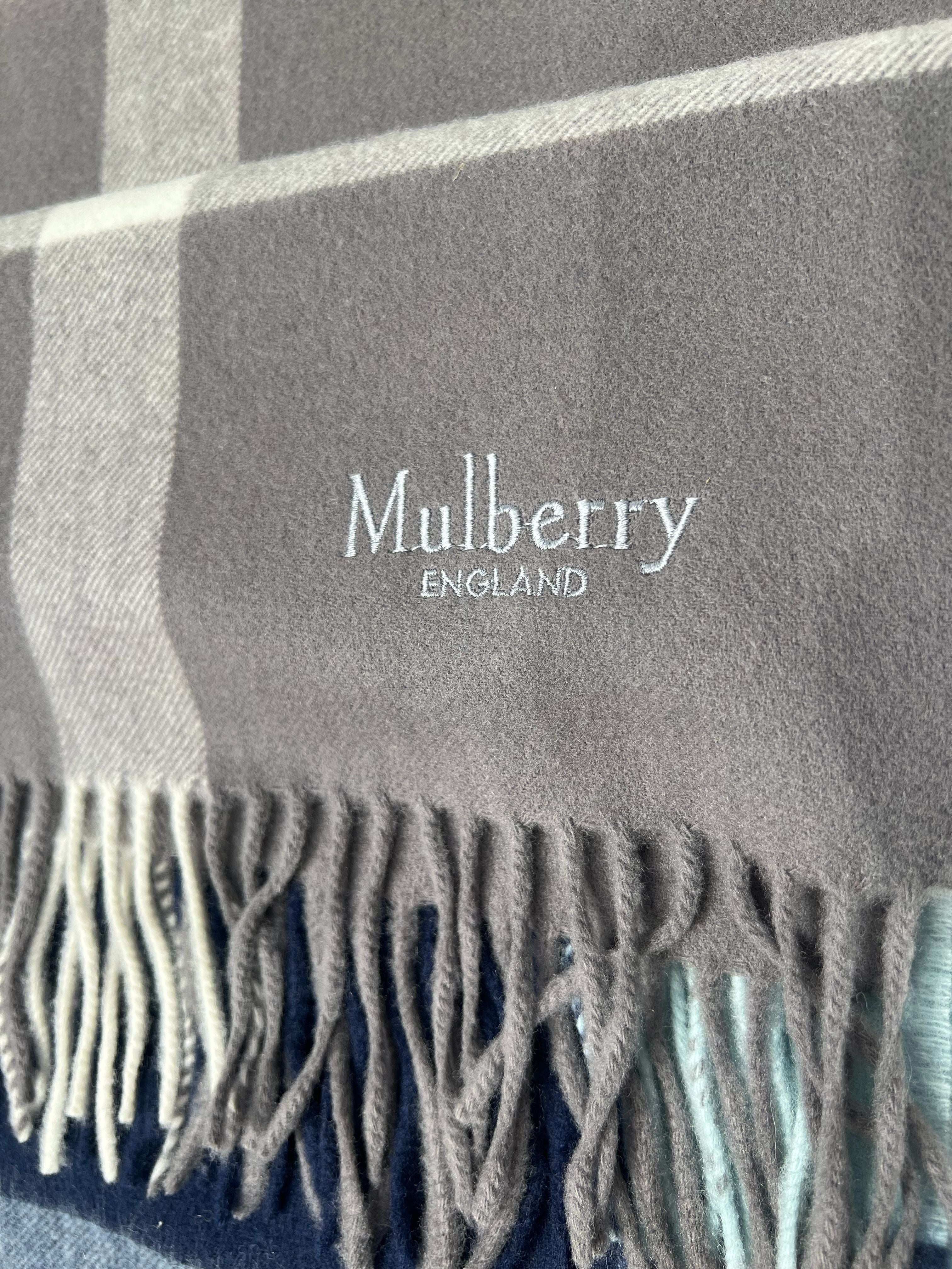 Large Check Merino Wool Scarf - Charcoal-Scarf-Mulberry-Butler Loftet