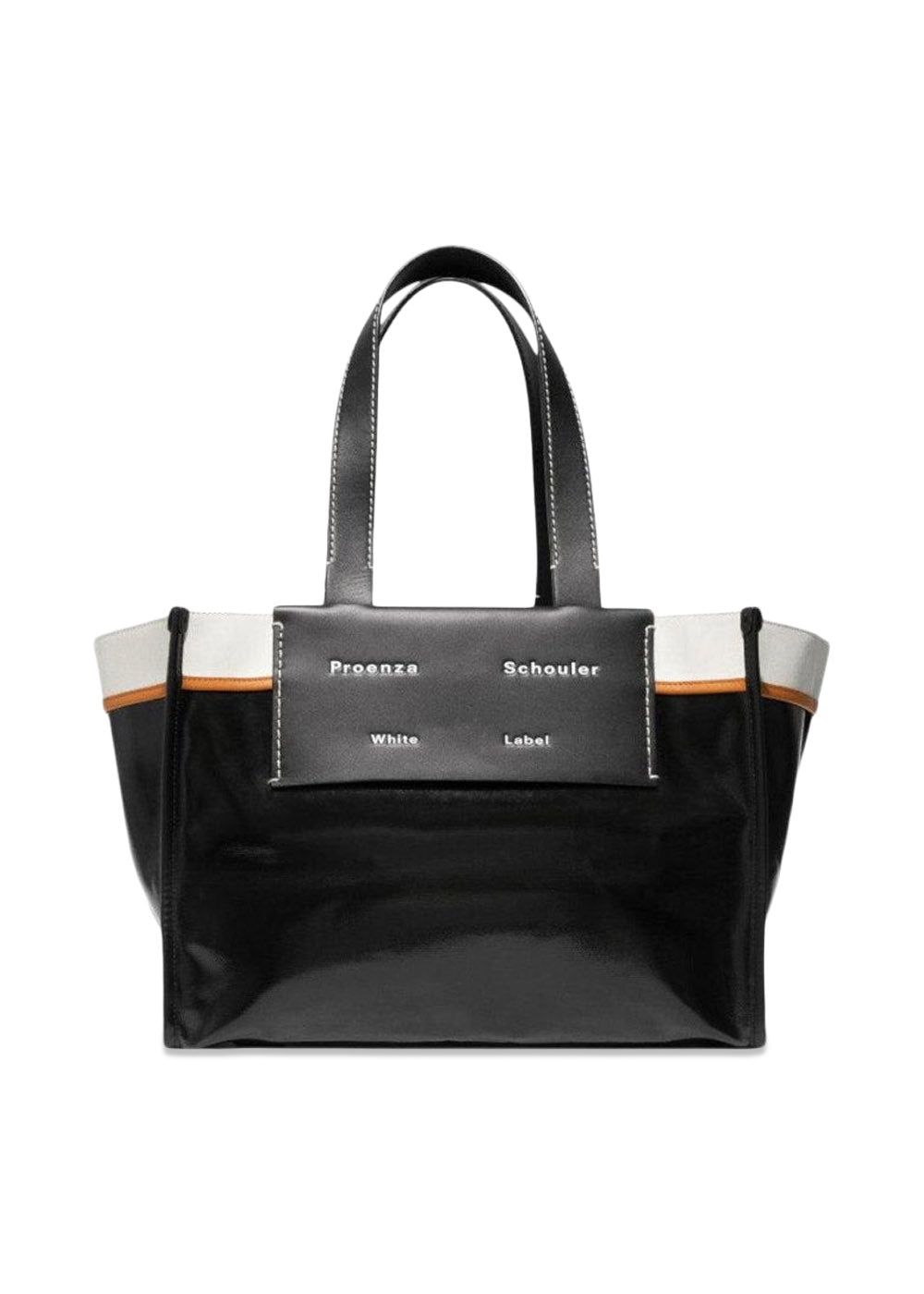 Proenza Schoulers Large Morris Coated Canvas Tot - Black. Køb designertasker||skuldertasker||tote bag her.