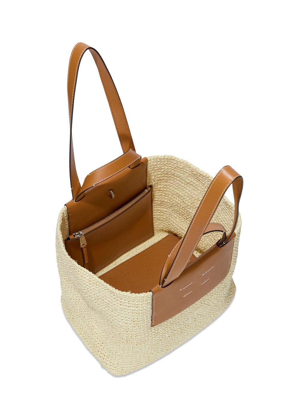 Large Raffia Tote - Beige Raffia