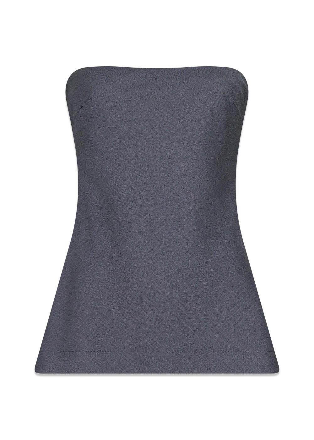 Leafie Melange Top - Dark Grey