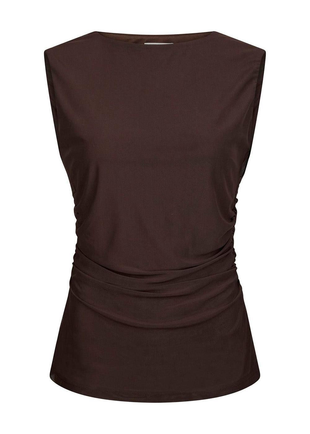 Liblana Mesh Top - Dark Brown-Top-Neo Noir-Butler Loftet