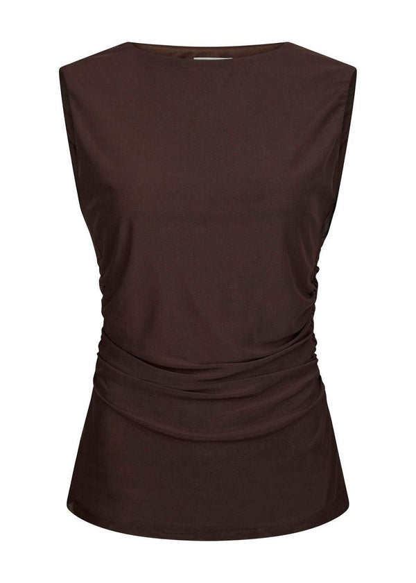 Liblana Mesh Top - Dark Brown-Top-Neo Noir-Butler Loftet