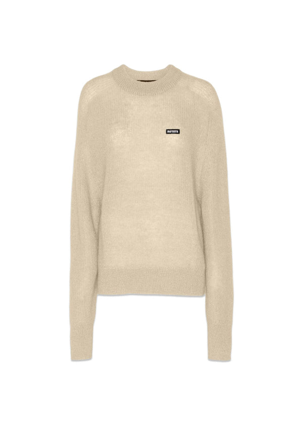 Light Knit Logo Sweater - Egret