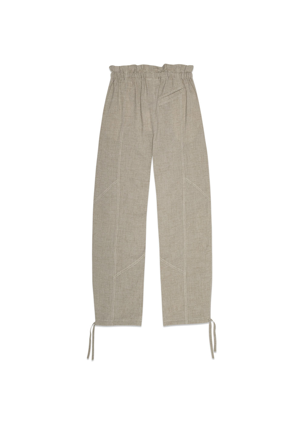 Light Melange Suiting Elasticated Waist Pants - Alfalfa