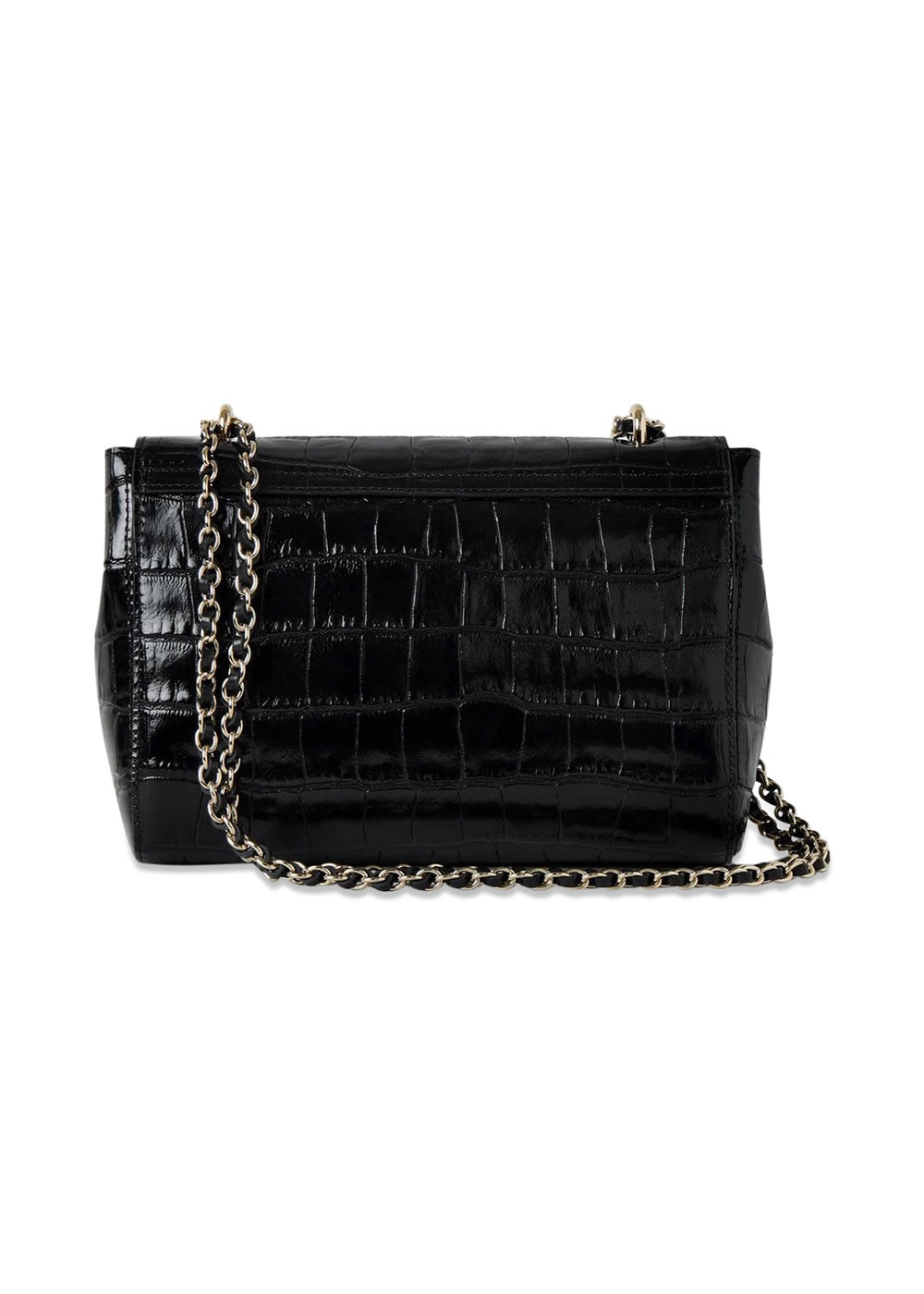 Lily Croc - Black Shiny Small Croc-Bags-Mulberry-Butler Loftet