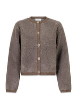 Limo Fluffy Knit Cardigan - Iron