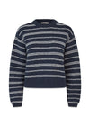 LineusMD stripe o-neck - Navy Sky Soft White Stripe