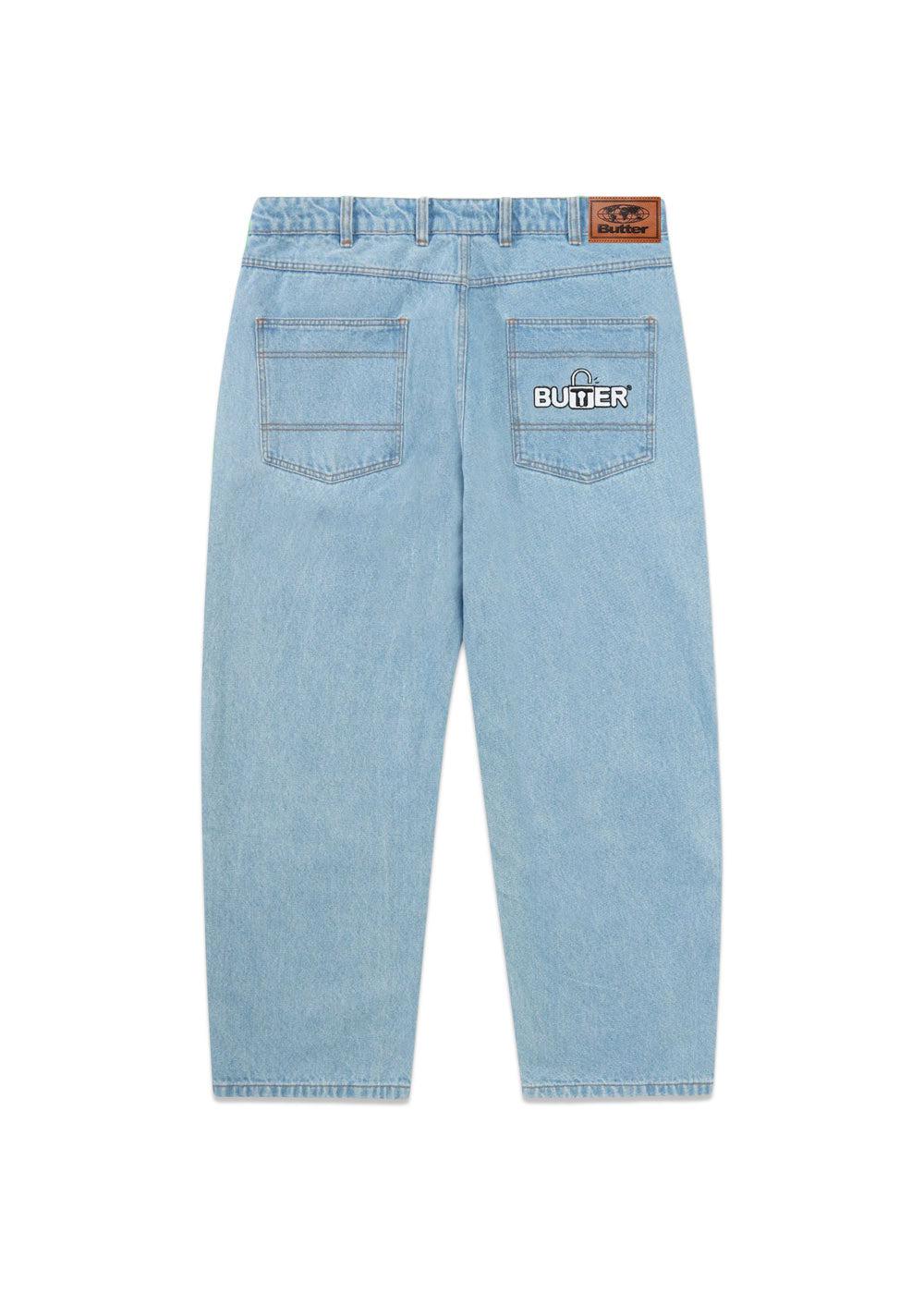 Lock Baggy Denim Jeans - Light Indigo