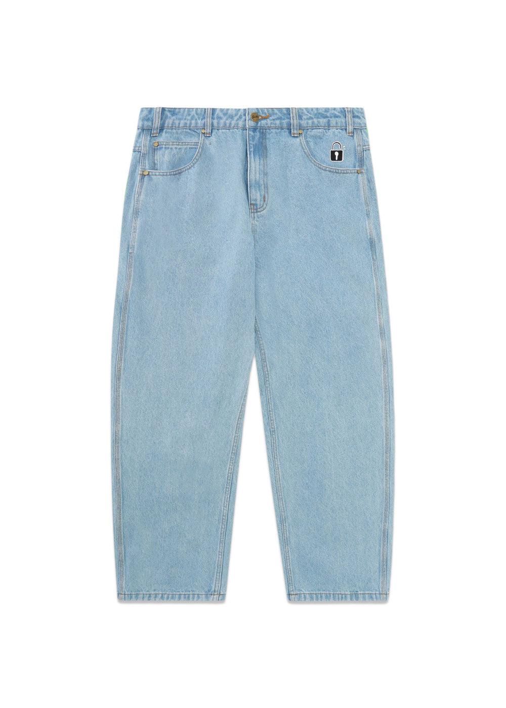 Lock Baggy Denim Jeans - Light Indigo