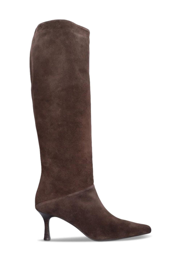 Long Boots - T.Moro Babysilk Dark Suede 556-Boots-Billi Bi-Butler Loftet