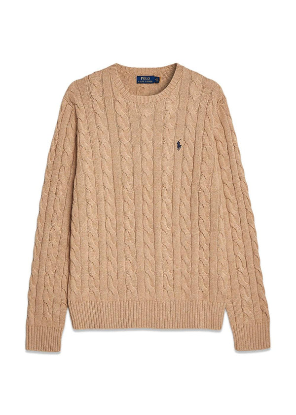 Long Sleeve Cable Knit - Beige-Knitwear-Ralph Lauren-Butler Loftet