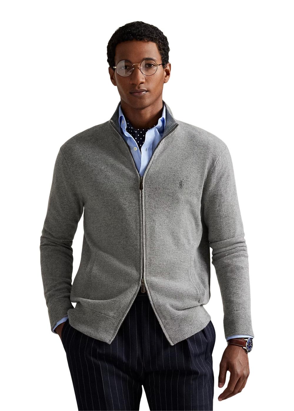 Long sleeve Full Zip - Grey-Knitwear-Ralph Lauren-Butler Loftet