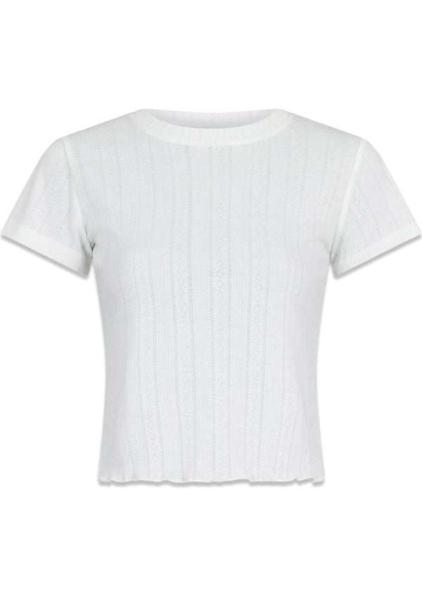 Lonnie Pointelle Top - White