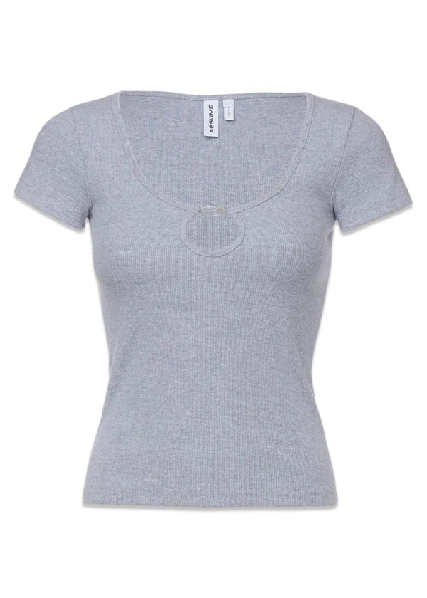 LucyRS tee - Grey Melange-T-shirts-RÉSUMÉ-Butler Loftet