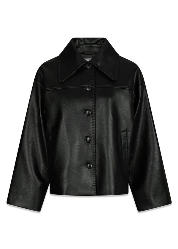 Lunara Collar Stitch Jacket - Black-Outerwear-Neo Noir-Butler Loftet