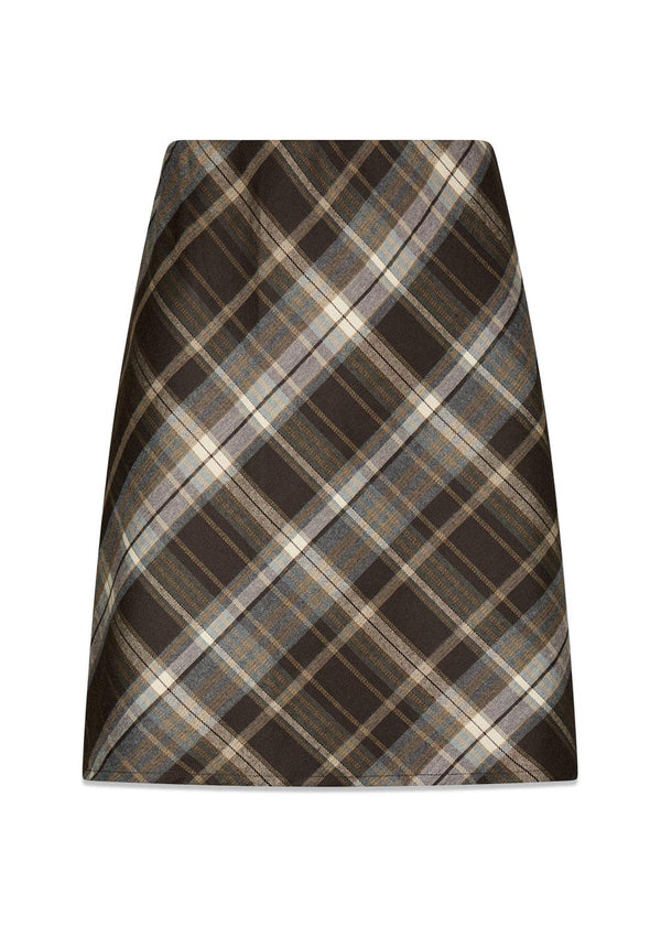 Lunna Check Skirt - Brown-Skirts-Neo Noir-Butler Loftet