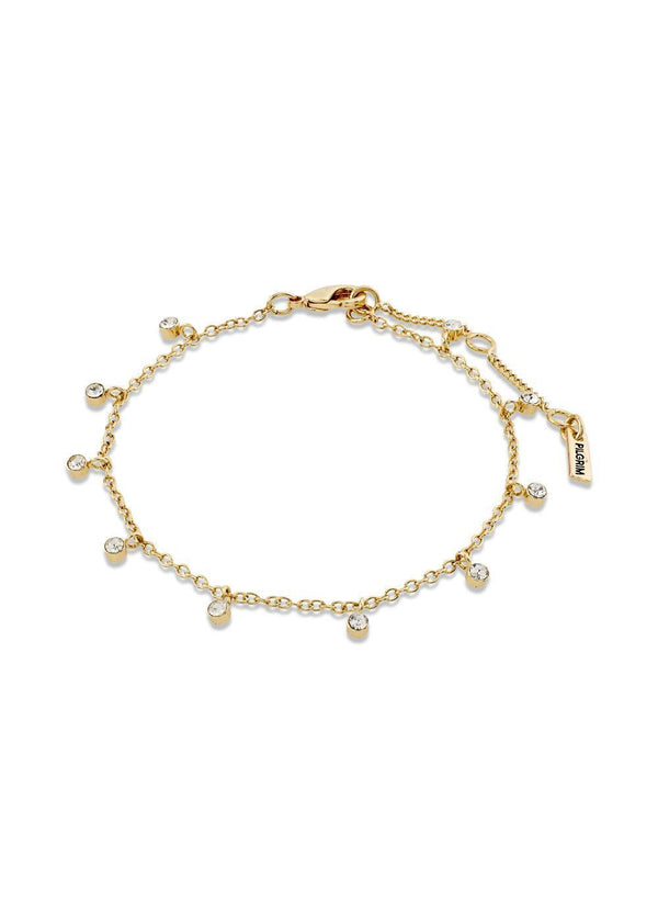 MAJA crystal multi drops bracelet gold-plated - Gold Plated-Jewellery-Pilgrim-Butler Loftet