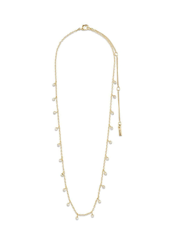 MAJA crystal multi drops necklace gold-plated - Gold Plated-Jewellery-Pilgrim-Butler Loftet