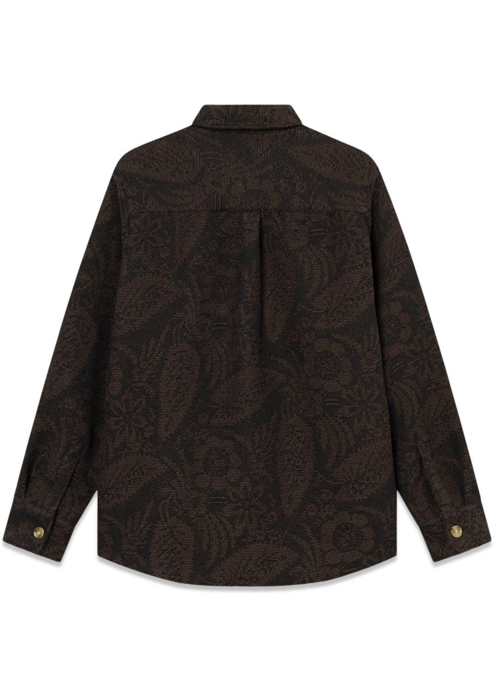 MAP JACQUARD SHIRT - Cold Brown