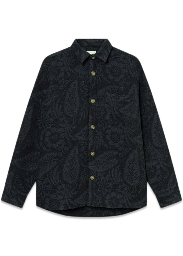MAP JACQUARD SHIRT - Dark Grey-Shirts-Forét-Butler Loftet
