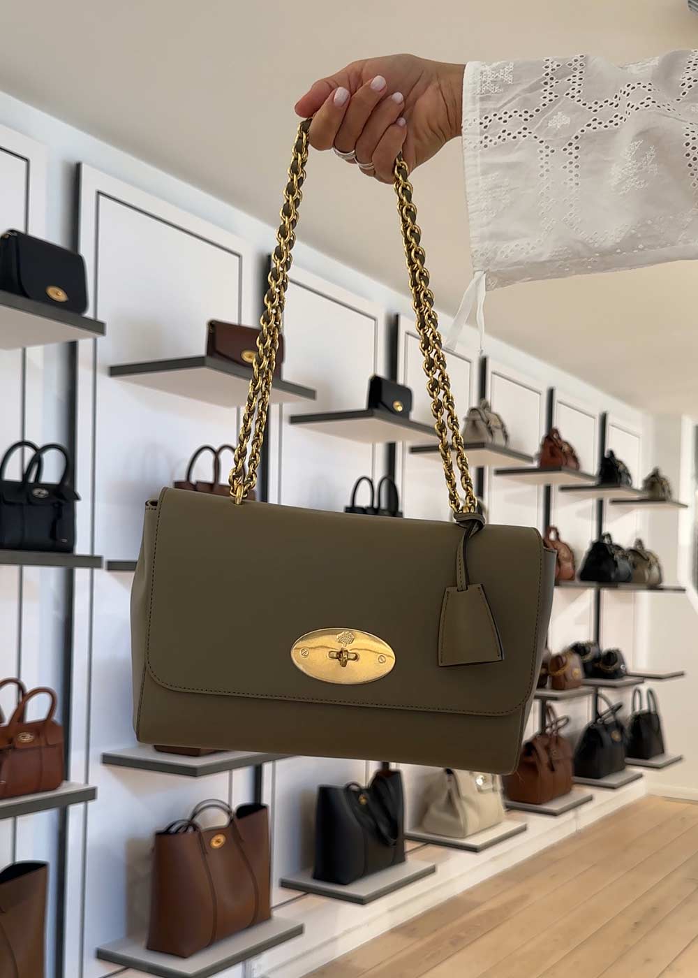 MEDIUM LILY MICRO CLASSIC GRAIN - Linen Green-Bags-Mulberry-Butler Loftet