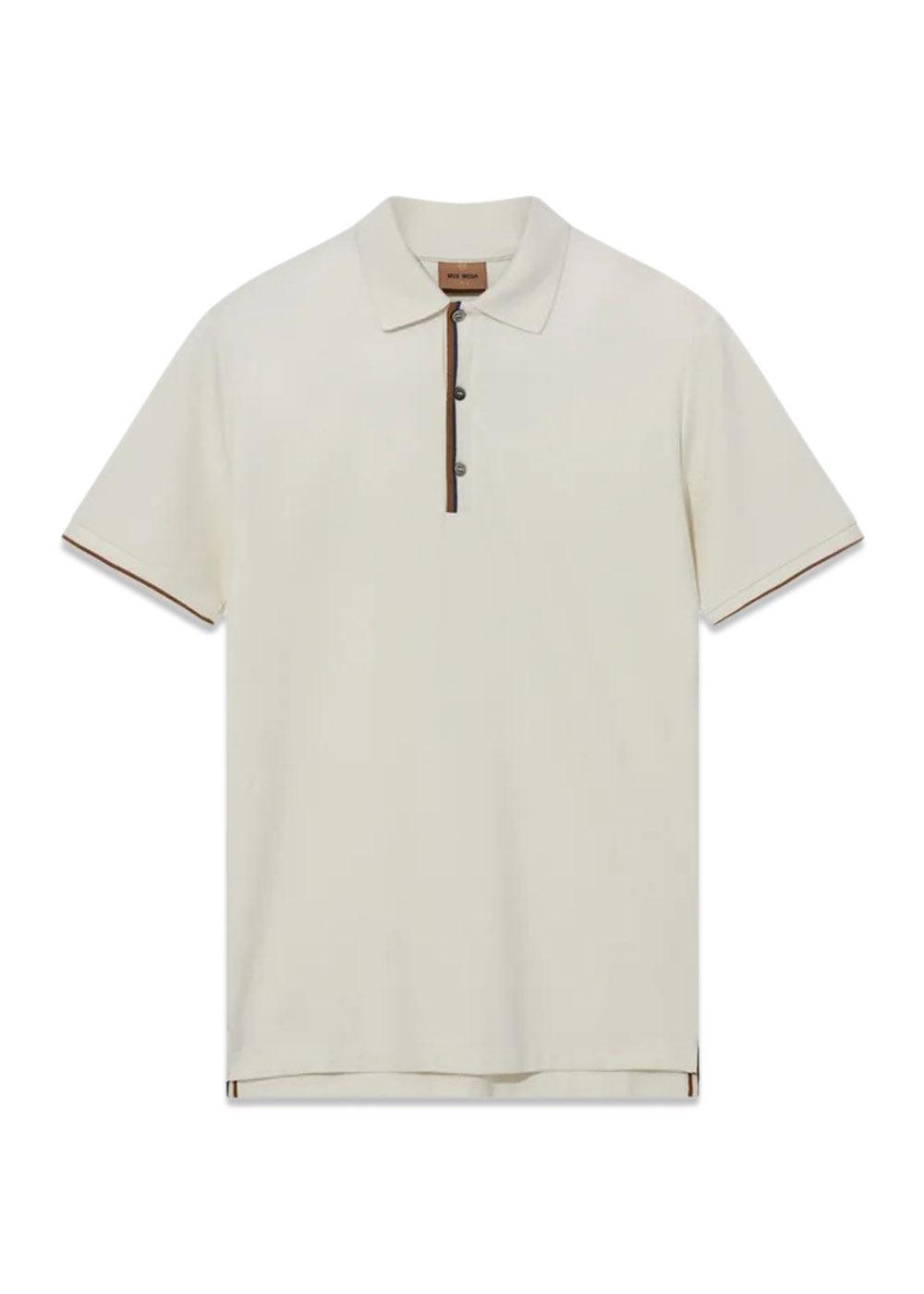 MMGHarvey Polo Ss Tee - Offwhite-T-shirts-Mos Mosh Gallery-Butler Loftet