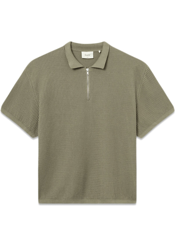 MOMENT HALF ZIP KNIT - Dusty Olive