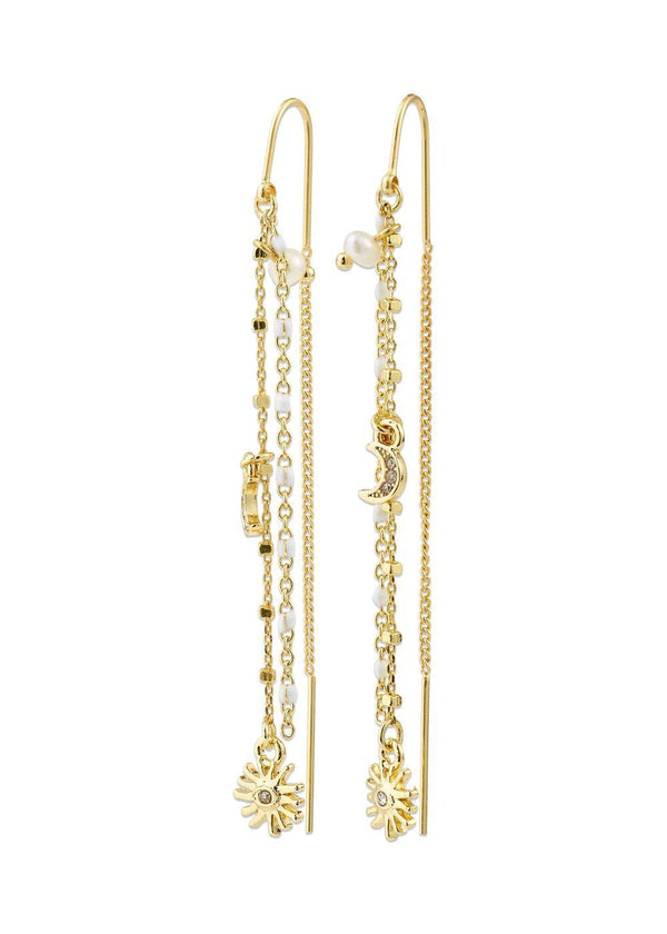 MYLAN chain earrings gold-plated - Gold Plated-Jewellery-Pilgrim-Butler Loftet