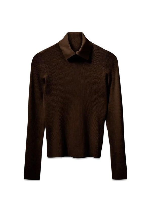 Madison Neck Knit - Espresso-Knitwear-The Garment-Butler Loftet