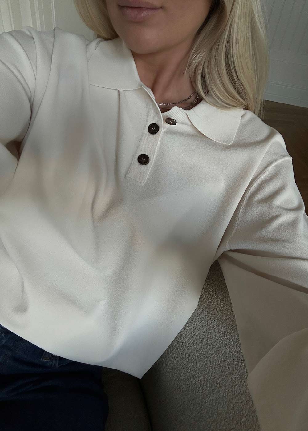 Madison Polo - Ecru-Blouses-The Garment-Butler Loftet