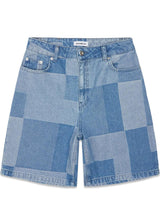 Woodbirds Maggie Patchwork Shorts - Blue. Køb shorts her.