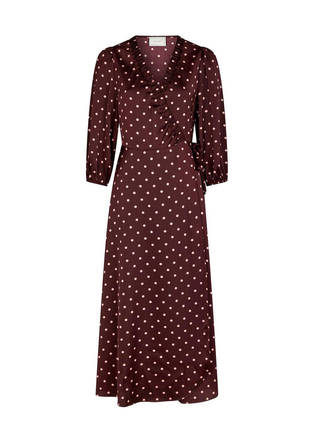 Malinga Dot Dress - Wine-Dress-Neo Noir-Butler Loftet
