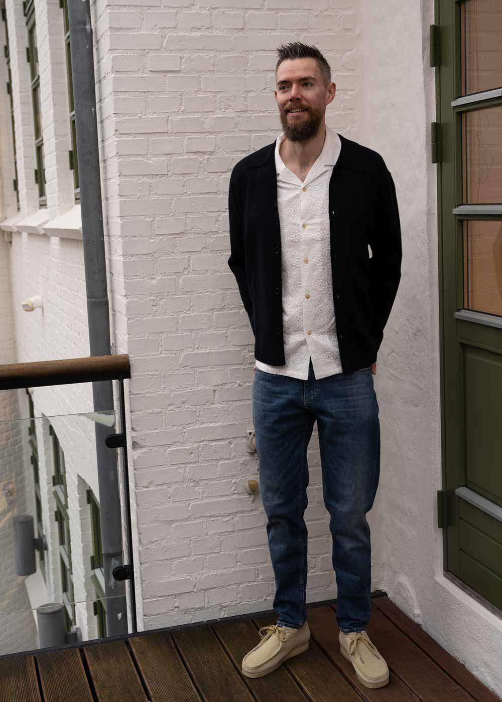 Manchester Cardigan Polo Colla - Dark Navy-Knitwear-Clipper-Butler Loftet