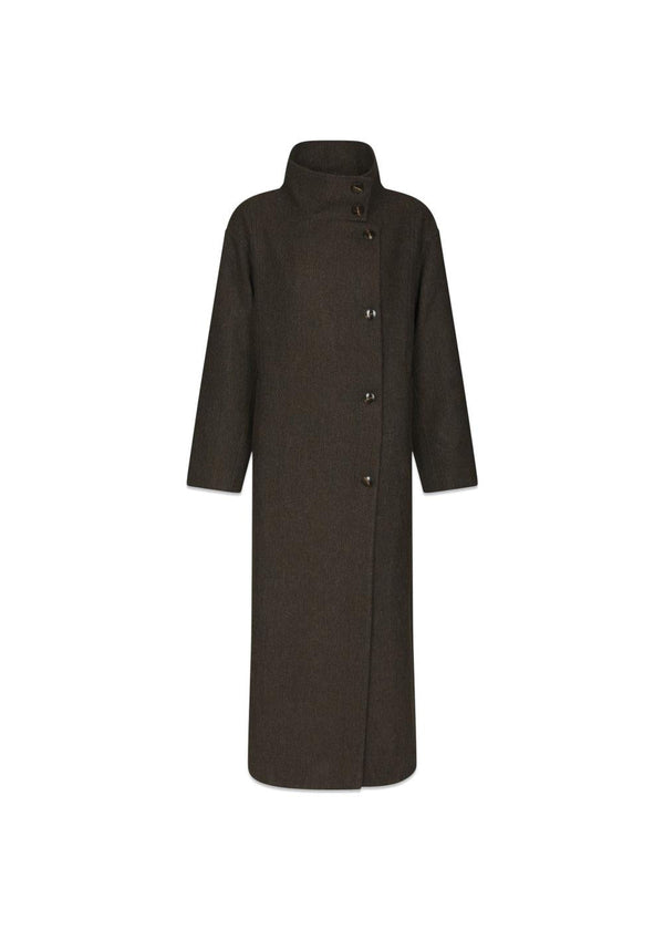 Marcel Mini Check Coat - Brown-Outerwear-Neo Noir-Butler Loftet