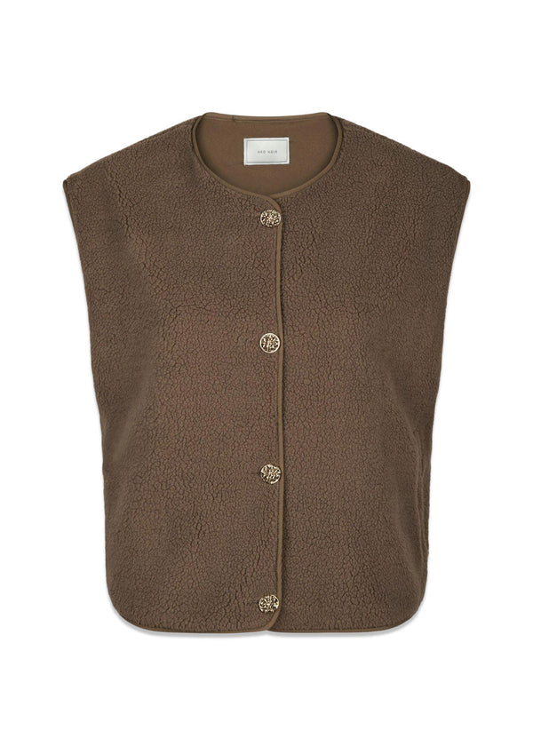 Mariko Teddy Vest - Taupe-Outerwear-Neo Noir-Butler Loftet