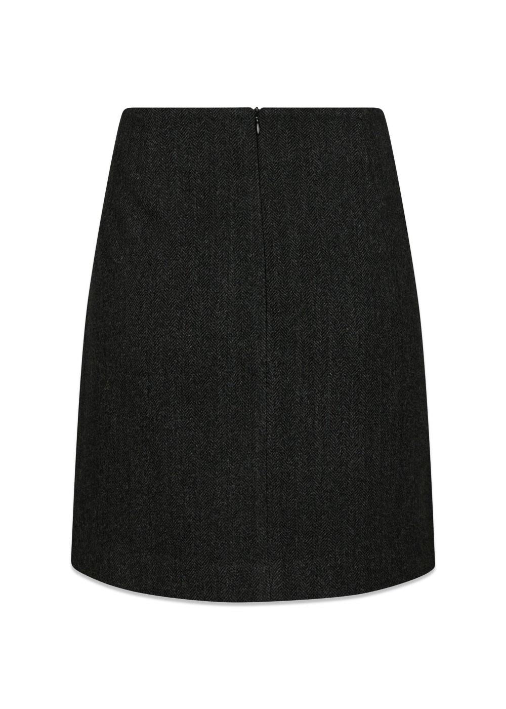 Marisi Herringbone Skirt - Dark Grey-Skirts-Neo Noir-Butler Loftet