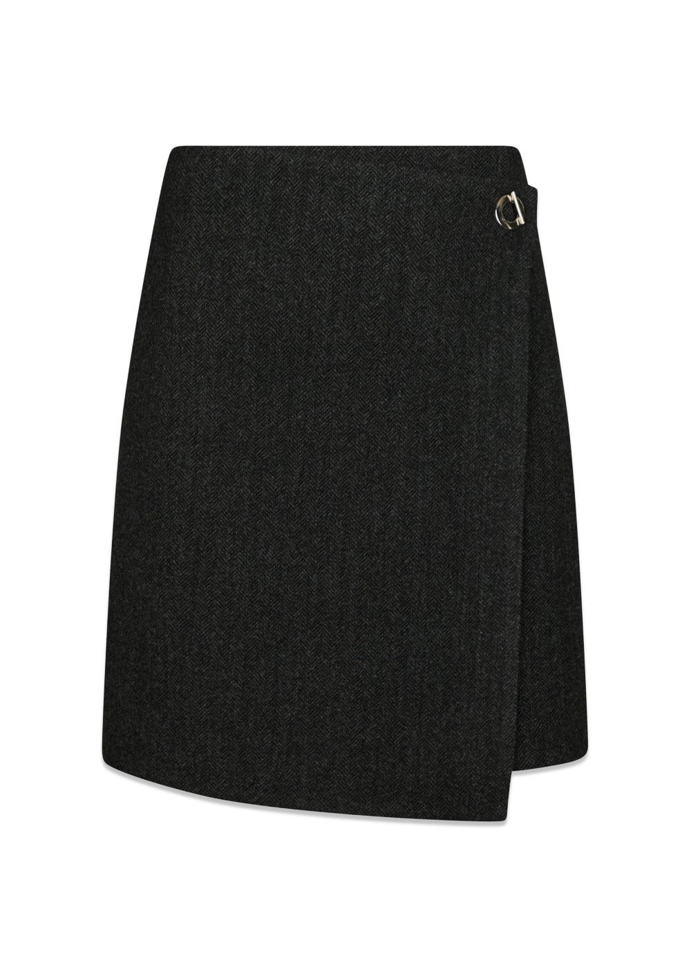 Marisi Herringbone Skirt - Dark Grey-Skirts-Neo Noir-Butler Loftet