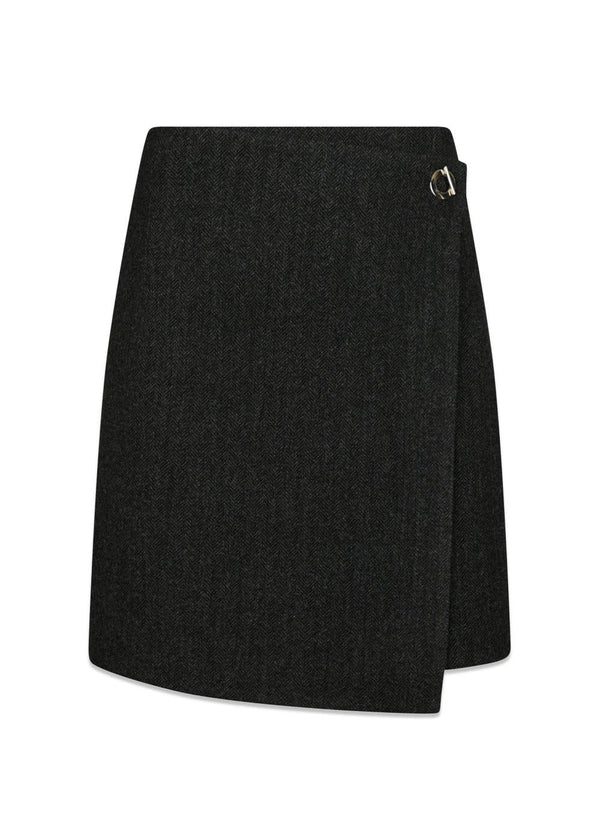Marisi Herringbone Skirt - Dark Grey-Skirts-Neo Noir-Butler Loftet