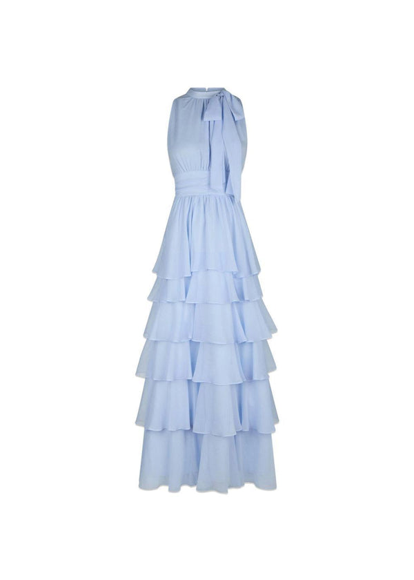 Marli Solid Chiffon Dress - Light Blue-Dress-Neo Noir-Butler Loftet