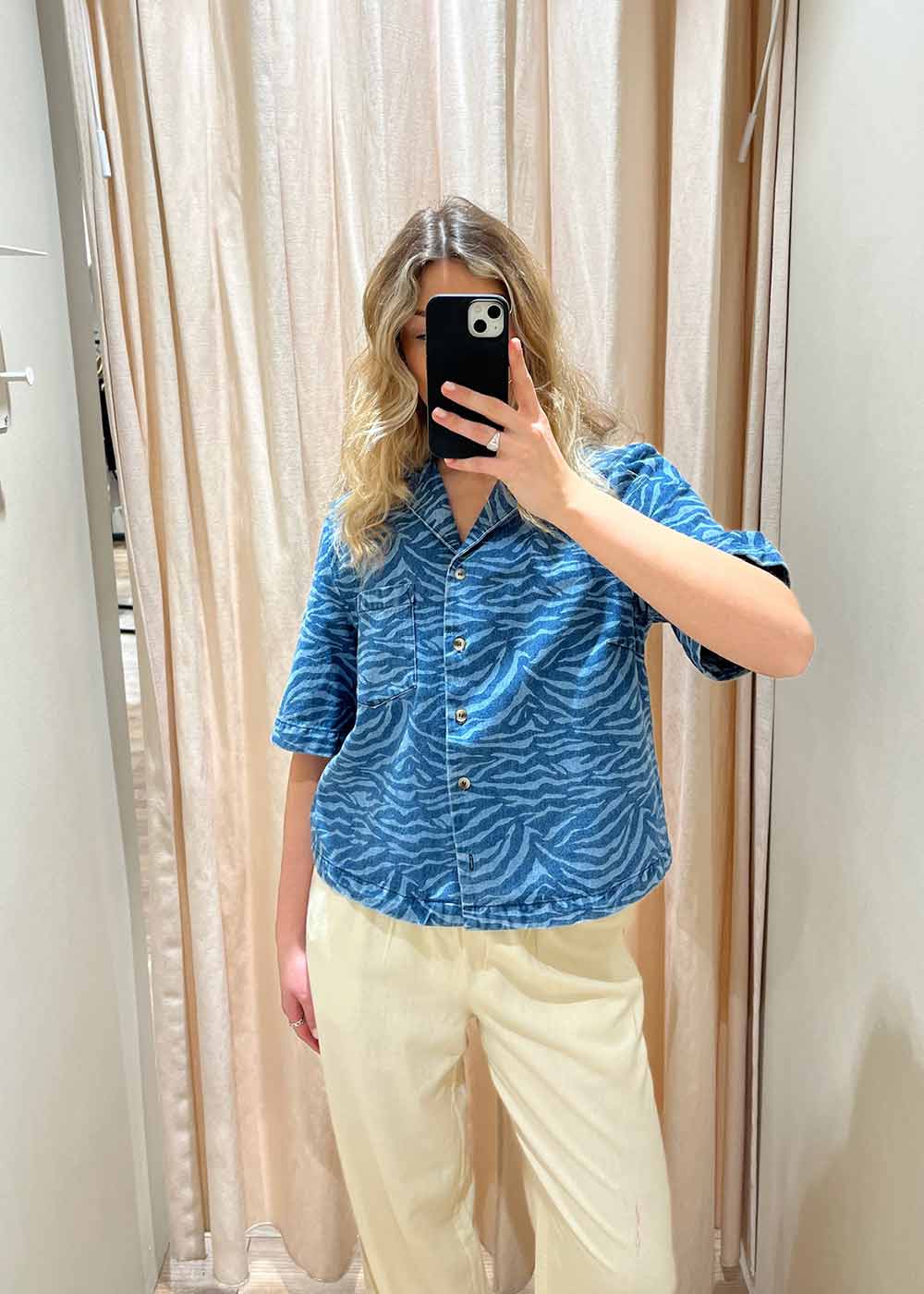 MaseMD print SS shirt - Blue Zebra-Shirts-Modström-Butler Loftet